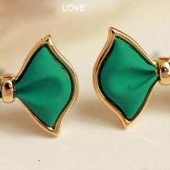 Green Bow Earrings artificial imitation fashion jewellery online