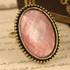 Oval Pink Gem Ring artificial imitation fashion jewellery online