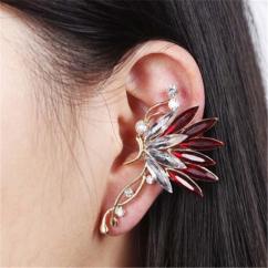 Red Crystal Leaf Earring- 1Pcs artificial imitation fashion jewellery online