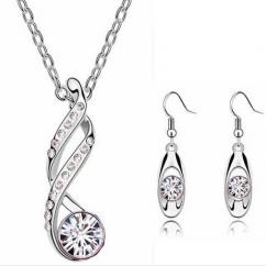  White Gold Plated  Crystal Jewelry Sets artificial imitation fashion jewellery online