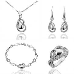  Platinum Plated Crystal Jewelry Sets artificial imitation fashion jewellery online