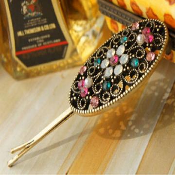 American Vintage Oval Multicolor Flower Crystal Side Pin - 1 Pc artificial imitation fashion jewellery online