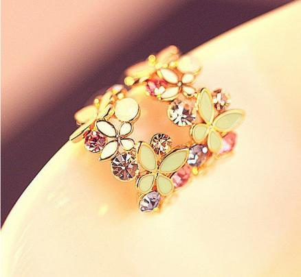 Cute Temperament Butterfly Semi-Circle Earrings artificial imitation fashion jewellery online