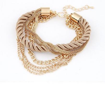 Golden Multilayer Charm Handmade Bracelet artificial imitation fashion jewellery online