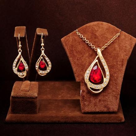 Ruby Gold Plated Jewelry Sets  artificial imitation fashion jewellery online