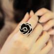 Vintage Black Rose Cocktail Ring artificial imitation fashion jewellery online
