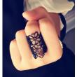 Cutout Lace Flower Black Ring artificial imitation fashion jewellery online