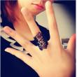Cutout Lace Flower Black Ring artificial imitation fashion jewellery online