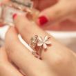 Daisy Flower Crystal Adjustable Ring artificial imitation fashion jewellery online