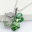 Platinum Plated Green Clover Necklace artificial imitation fashion jewellery online