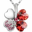 Platinum Plated Red Clover Necklace artificial imitation fashion jewellery online