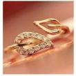 Leaf Gold Plated Zirconia Stone Adjustable Ring artificial imitation fashion jewellery online